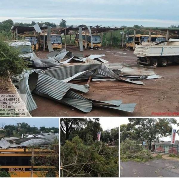 Júlio de Castilhos tem mais de 150 casas destelhadas e estragos por temporal