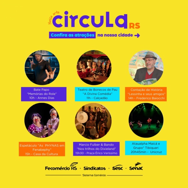 AGOSTO> Cruz Alta Recebe Atrações Culturais Gratuitas do Nossa Arte Circula RS