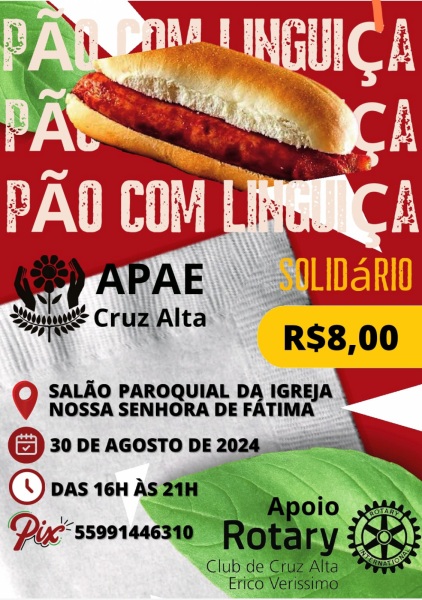 HOJE À TARDE> Venda de Pão com Linguiça Solidário Beneficia APAE Cruz Alta