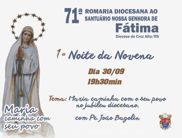 Novena da 71ª Romaria de Fátima inicia nesta sexta-feira