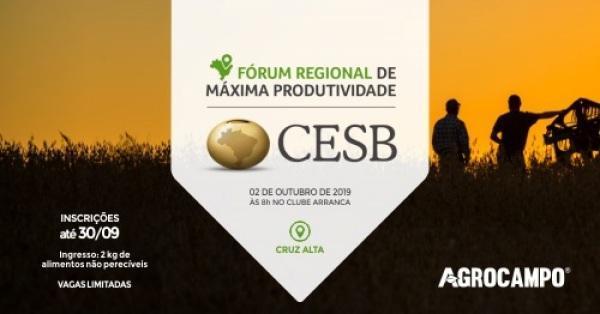 Fórum Regional de Máxima Produtividade do CESB acontece em Cruz Alta
