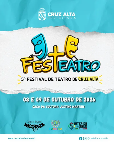 Luzes, palco e educação: Festeatro chega à quinta edição em Cruz Alta