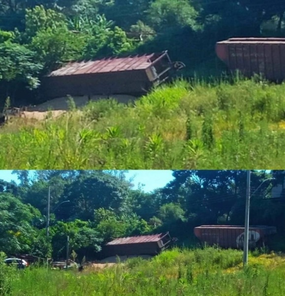 SANTO ÂNGELO> Dois vagões de trem descarilharam na manhã da segunda-feira