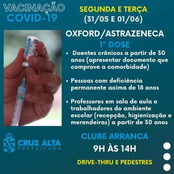 Vacinação segue nesta segunda-feira com ampliação de faixa etária