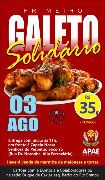 APAE de Cruz Alta Realiza Primeiro Galeto Solidário para Arrecadar Fundos