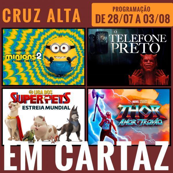 Filmes em cartaz no Cinema de Cruz Alta neste domingo