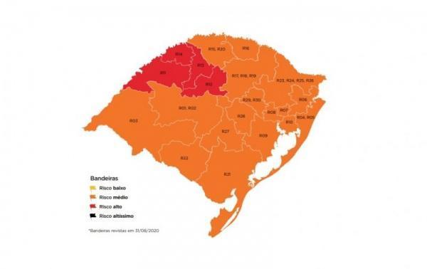 RS tem quatro regiões em vermelho na 17ª semana do Distanciamento Controlado