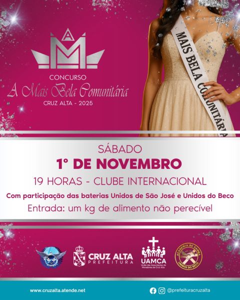 Escolha da Mais Bela Comunitária de Cruz Alta acontece no Clube Internacional