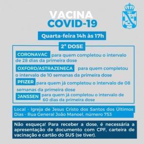Vacinação contra a Covid -19 em retorna nesta quarta-feira em Cruz Alta