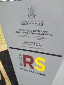 Inauguração do trevo da ERS-342, aconteceu hoje em Cruz Alta