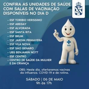 Dia D de vacinação contra a gripe será no próximo sábado dia 06  em Cruz Alta 