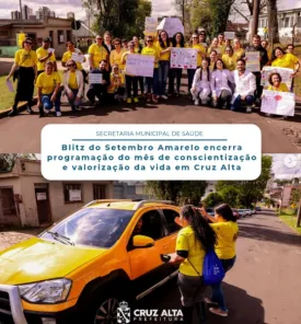 Blitz do Setembro Amarelo promove conscientização sobre saúde mental 