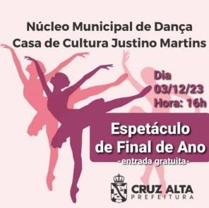 Formatura do Núcleo de Dança acontece neste domingo na Casa da Cultura
