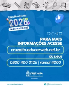AULAS DIA 19> Calendário Escolar 2026 organiza ano letivo da rede municipal