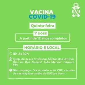 Nesta quinta-feira tem vacinação em adultos contra a Covid-19 em Cruz Alta