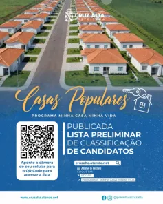 Prefeitura divulga lista preliminar para 140 casas populares em Cruz Alta