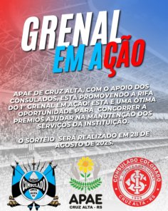 APAE promove 1º Grenal em Ação com rifa solidária em Cruz Alta