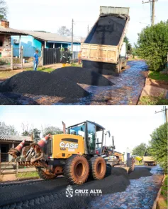 Rua Alberto Plentz recebe pavimentação asfáltica no Jardim Primavera