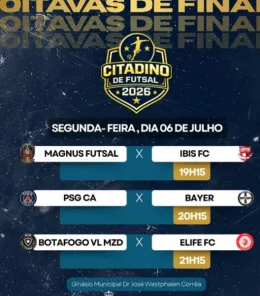 JOGOS DECISIVOS> Citadino de Futsal inicia oitavas de final na segunda-feira