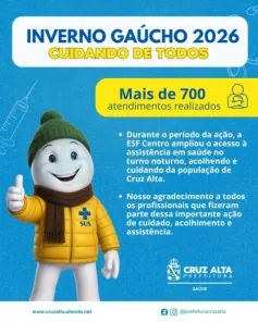 ESF Centro realiza mais de 700 atendimentos durante ação do Inverno Gaúcho