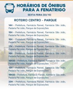 Ônibus gratuitos levam população à XVIII Fenatrigo nesta sexta e fim de semana