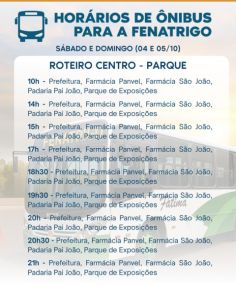 Ônibus gratuitos levam população à XVIII Fenatrigo neste fim de semana