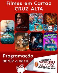 DOMINGO: Confira a programação de filmes  no Cine Globo de Cruz Alta