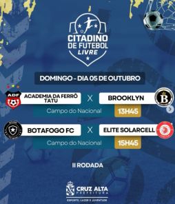 HOJE> Campeonato Citadino de Futebol de Campo tem 06 jogos na 2ª Rodada
