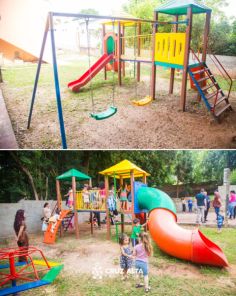 EMEI São Francisco recebe novo muro e instalação de novo módulo de pracinha