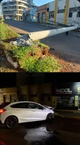 Grave acidente derruba poste e interdita viaduto da Lomba em Cruz Alta