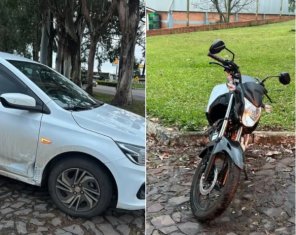 Colisão entre carro e moto deixa mulher ferida na BR-158 em Cruz Alta