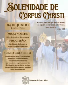 Corpus Christi mobiliza fiéis em celebração e gesto de solidariedade