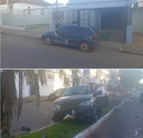 Colisão entre dois carros deixa danos materiais no Centro de Cruz Alta
