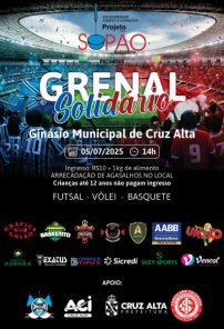 Grenal Solidário reúne esporte e doações no Ginásio Municipal de Cruz Alta