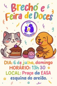 Grupo MiauAjuda promove brechó e feira de doces neste domingo, dia 6