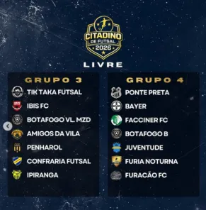 28 EQUIPES: Citadino de Futsal 2026 Começa hoje  no Ginásio Municipal