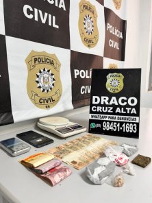 Em Cruz Alta, Polícia Civil encontra droga em lata e prende homem por tráfico