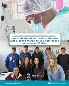 entro de Bem-Estar Animal de Cruz Alta faz 500 castrações em apenas três meses