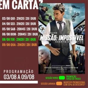 Confira a programação do Cine Globo Cinemas para esse domingo em Cruz Alta