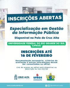 Polo UAB de Cruz Alta recebe especialização em Gestão da Informação Pública