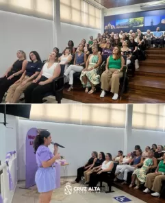 Profissionais da saúde participam de atividade alusiva ao Março Lilás