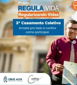 EM MAIO> Casamento Coletivo abre inscrições para nova edição em Cruz Alta