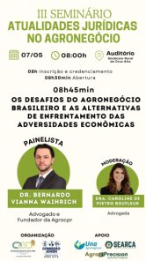 Cruz Alta sedia III Seminário de Atualidades Jurídicas no Agronegócio