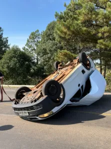 Capotamento deixa motorista ferido na BR-158, em Cruz Alta 