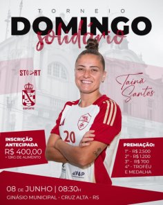 HOJE> No Ginásio Municipal Torneio Domingo Solidário de futsal