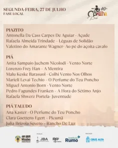 46ª Coxilha Nativista e 40ª Coxilha Piá apresentam as canções classificadas