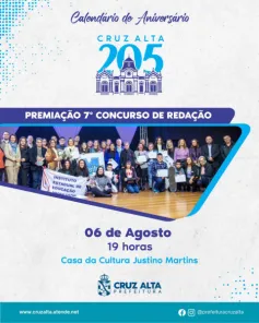 Cruz Alta realiza premiação do 7º Concurso de Redação nesta quinta-feira