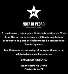 Morre aos 56 anos o Ex-Secretario municipal da agricultura Claudir Capelesso