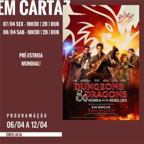 Confira a programação do cinema de Cruz Alta para o final de semana de Páscoa