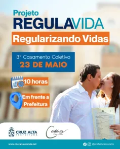 Casamento coletivo será realizado no dia 23 de maio em Cruz Alta
